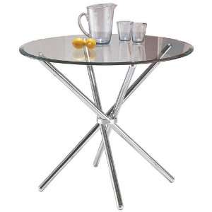 Fanned Legs Contemporary Glass Top Dinette Table  Kitchen 