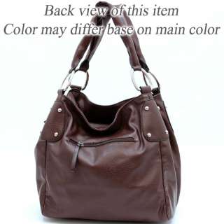 Dual shoulder straps hobo bag handbag black  