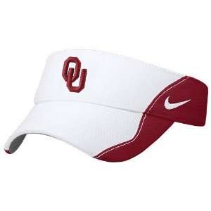 : Nike Oklahoma Sooners White Crimson 2009 Sideline Adjustable Visor 
