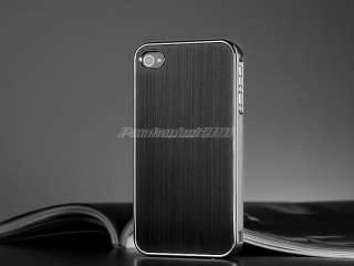 Luxury Steel Chrome Hard Case Cover For iPhone 4 4S 4G + Free Screen 