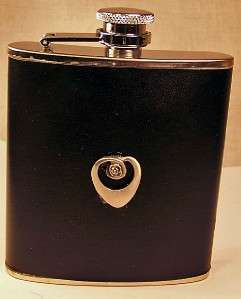 Flask 6 oz Black with Heart Box 2G  