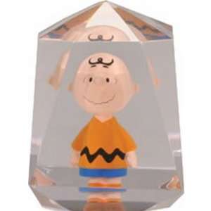  Peanuts Gang Mini Figurine Charlie Brown Clear Resin