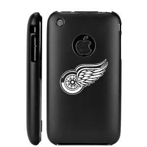  Apple iPhone 3G 3GS Black Aluminum Metal Case Detroit Red Wings 