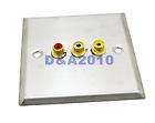   Audio jack female SOCKET OUTLET stainless Steel WALL Panel PLATE RGB