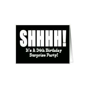 34th Birthday Surprise Party Invitation Card