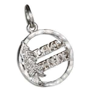  Sterling Silver Round Lake Tahoe Pendant: Jewelry