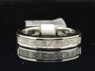   WHITE GOLD PRINCESS DIAMOND ANNIVERSARY ENGAGEMENT WEDDING BAND RING