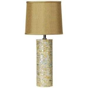  Mother of Pearl Cylinder Table Lamp