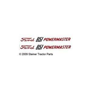  FORD 851 POWERMASTER: MYLAR DECAL HOOD PAIR: Automotive