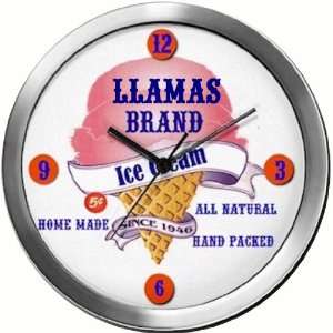  LLAMAS 14 Inch Ice Cream Metal Clock Quartz Movement 