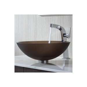   Glass Vessel Sink and Typhon Faucet Chrome C GV 103FR 12mm 15100CH
