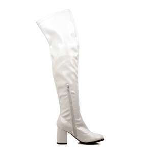 White Patent Over The Knee Go Go Boots  
