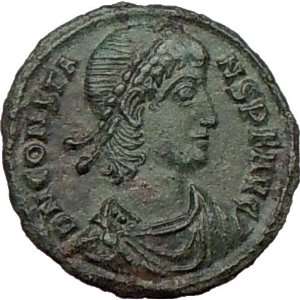  CONSTANS 348AD Authentic Ancient Roman Coin GALLEY CHRIST 