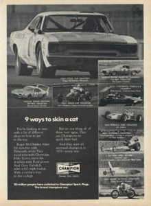 1970 PLYMOUTH ROAD RUNNER + DODGE DAYTONA CHAMPION AD  