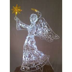  42 Inch Led Crystal Swirl Christmas Angel   Lighted
