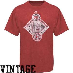 Majestic Boston Red Sox Red Training Up Vintage Heathered T shirt 