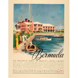  1935 Ad Bermuda Island Vacation Trip Adolph Treidler 