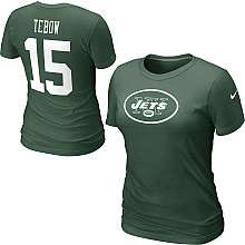 Nike New York Jets Tim Tebow Womens Name & Number T Shirt   NFLShop 