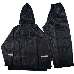  New Black Rainsuit Rain Suit 2 Piece Unisex Size Large 