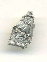 Vintage sterling USS CONSTITUTION SHIP charm profile  