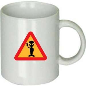   Alien Warning (Caution) Sign Custom Ceramic Mug 11oz 