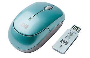 HP Turquoise (Blue   Green / Cyan) Wireless Laser Mini Mouse (KS736AA)