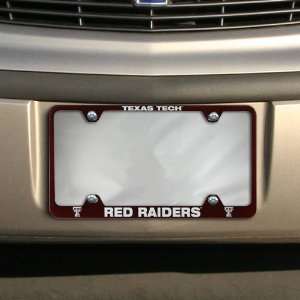  Texas Tech Red Raiders Scarlet Engraved License Plate 