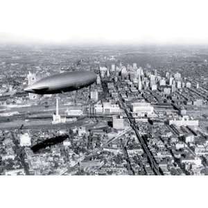 Zeppelin Above Philadelphia 12x18 Giclee on canvas 