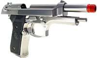 WE M9 Gas Blowback Airsoft Pistol 380FPS  Silver Chrome  