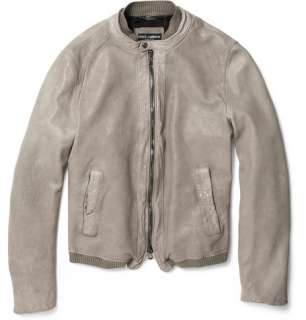   Coats and jackets > Leather jackets > Ribbed Trim Leather Jacket