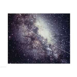 Echo Satellite Trail In Milky Way Poster (24.00 x 18.00)  