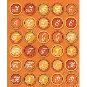  K&Company Orange Pattern Alphabet Die cut Stickers: Arts 