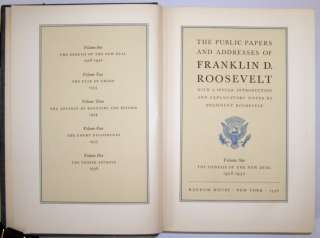 PUBLIC PAPERS ADDRESSES PRESIDENT FRANKLIN D. ROOSEVELT 5 VOLS SET 