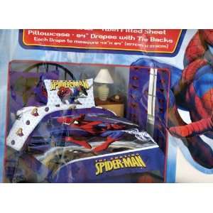  New Twin Spiderman Bedsheet Set with Drapes