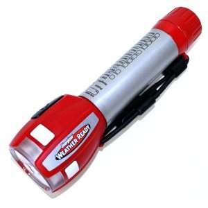 04401   Red / Black Weather Ready 2 LED Flashlight with Alert Whistle 
