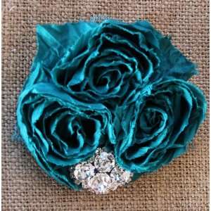  The Rebecca Teal Jeweled Flower Hair Clip Beauty