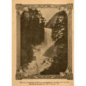  1913 RARE Halftone Print Waterfall Sandpaper UNUSUAL 
