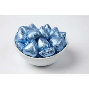 Pastel Blue Foiled Milk Chocolate Hearts (5 Pound Bag)