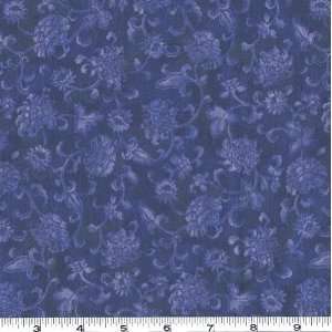   Rhapsody Shadow Floral Blue Fabric By The Yard: Arts, Crafts & Sewing