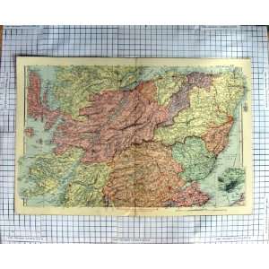 ANTIQUE MAP c1900 SCOTLAND DUNDEE INVERNESS PERTH:  Home 