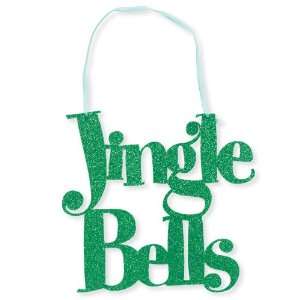   By Creative Converting Jingle Bells Glitter Sign with Ribbon Hanger