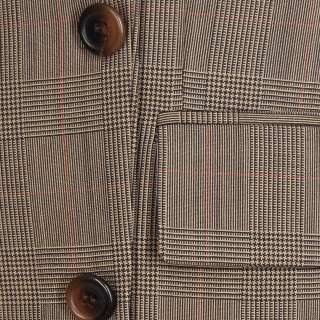 38R Chaps Ralph Lauren Taupe Glen Plaid Two Button Executive Wool Suit 
