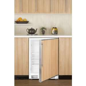   Ada Compliant Compact Refrigerator   Custom Panel Door / White Cabinet