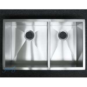 32 Stainless Steel Zero Radius Undermount Kitchen Sink   60/40 Double 
