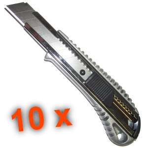 10 x Alu Druckguss Cuttermesser Messer 18mm Trockenbau  