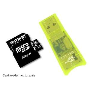  4GB Patriot microSD Memory Card + Small USB Reader (Yellow 
