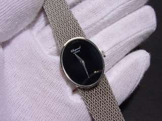 Chopard Geneve Uhr Weiß  Gold 750 Handaufzug, Zifferblatt schwarz 