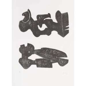   Henry Moore   24 x 34 inches   Two Black Forms, Metal Figures Home