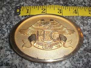 HARLEY OWNERS GROUP HOG EAGLE BUCKLE PRODUCTION MISTAKE VERY RARE 1983 