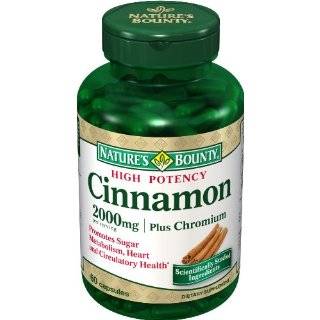 Natures Bounty High Potency Cinnamon 2000mg Plus Chromium 400mcg, 60 